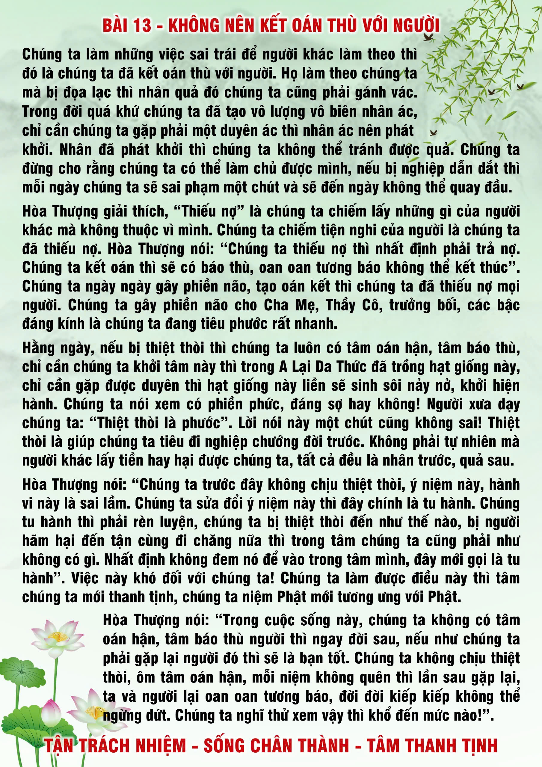 13 · PHTT - Không Nên Kết Oán Thù Với Người - 13